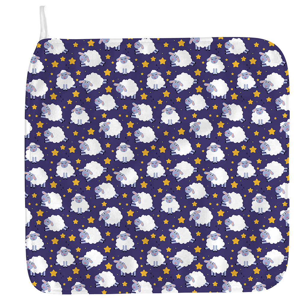 Star And Sheep Pattern Print Hand Towel