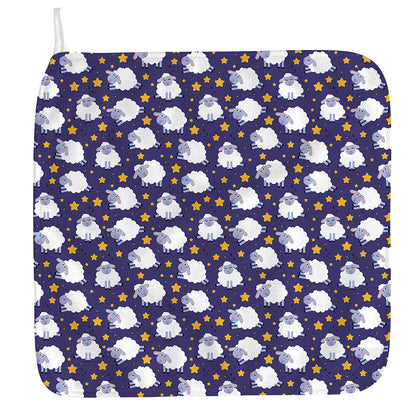 Star And Sheep Pattern Print Hand Towel