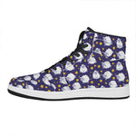 Star And Sheep Pattern Print High Top Leather Sneakers