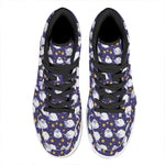 Star And Sheep Pattern Print High Top Leather Sneakers