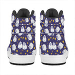 Star And Sheep Pattern Print High Top Leather Sneakers