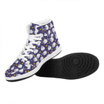 Star And Sheep Pattern Print High Top Leather Sneakers