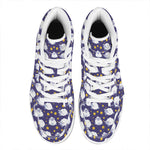 Star And Sheep Pattern Print High Top Leather Sneakers