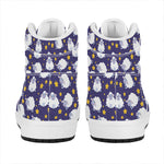Star And Sheep Pattern Print High Top Leather Sneakers
