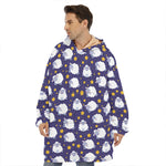 Star And Sheep Pattern Print Hoodie Blanket