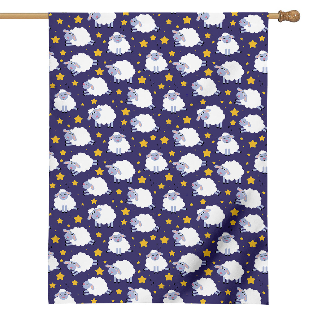 Star And Sheep Pattern Print House Flag