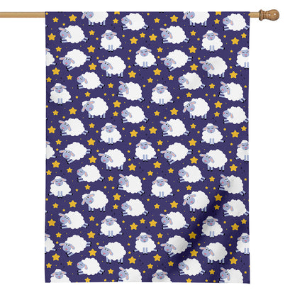 Star And Sheep Pattern Print House Flag