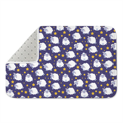 Star And Sheep Pattern Print Indoor Door Mat