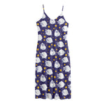 Star And Sheep Pattern Print Jersey Midi Cami Dress
