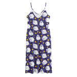 Star And Sheep Pattern Print Jersey Midi Cami Dress