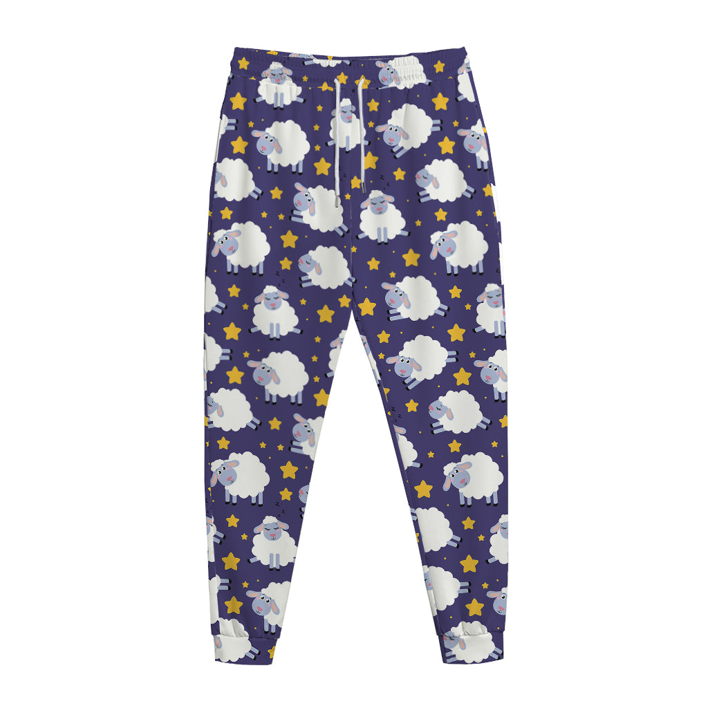 Star And Sheep Pattern Print Jogger Pants