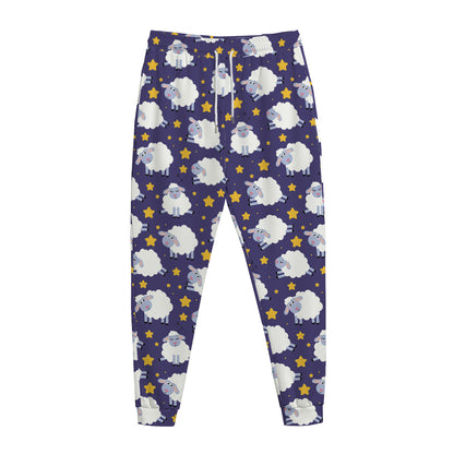 Star And Sheep Pattern Print Jogger Pants