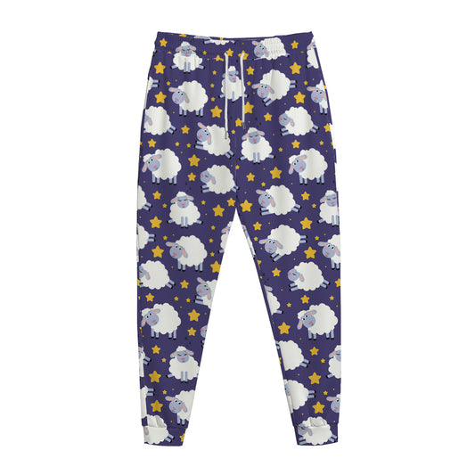 Star And Sheep Pattern Print Jogger Pants
