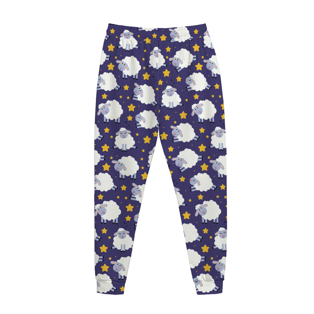 Star And Sheep Pattern Print Jogger Pants