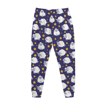 Star And Sheep Pattern Print Jogger Pants