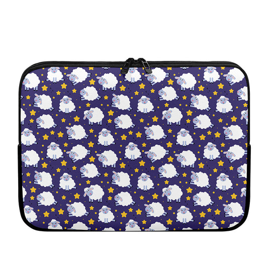 Star And Sheep Pattern Print Laptop Sleeve