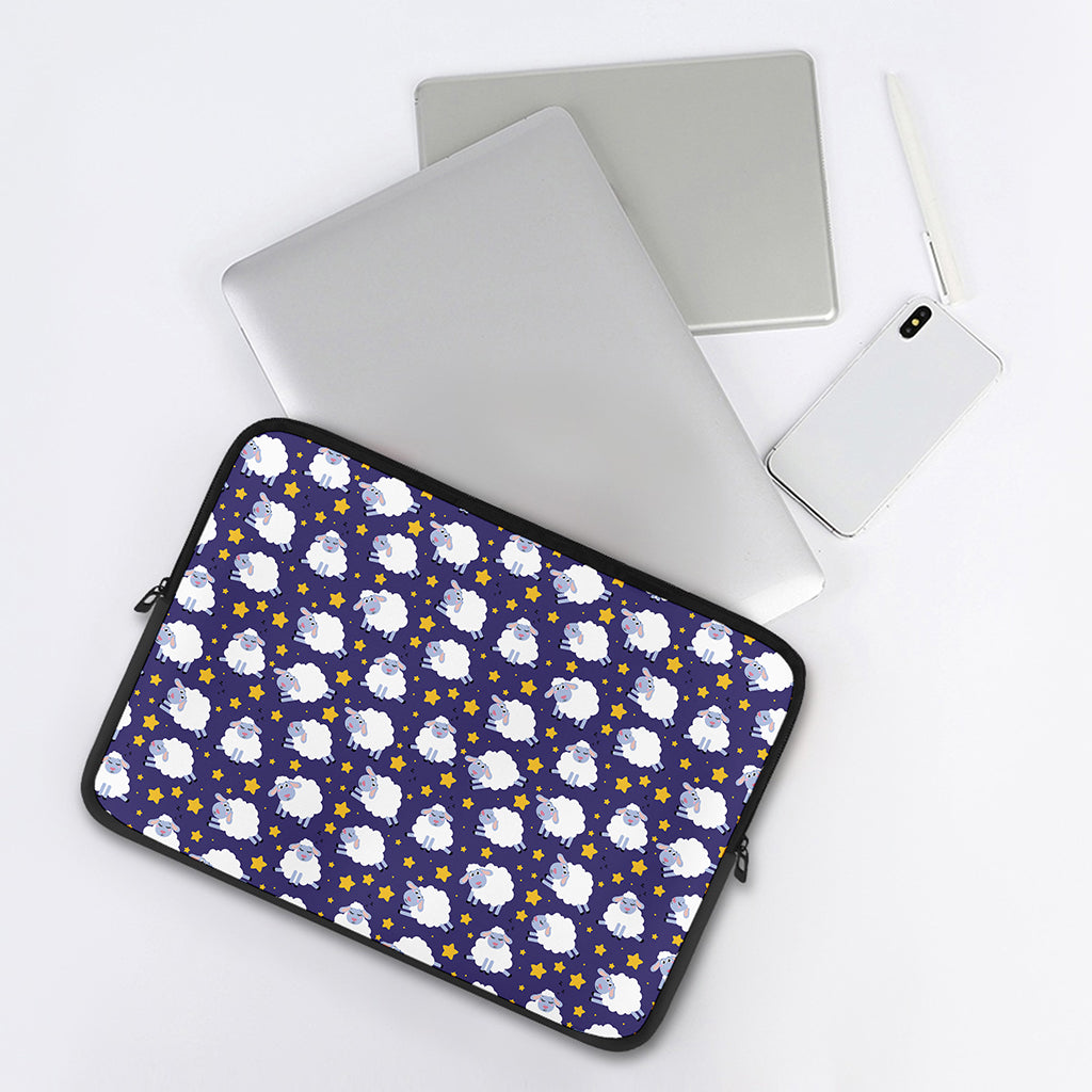 Star And Sheep Pattern Print Laptop Sleeve