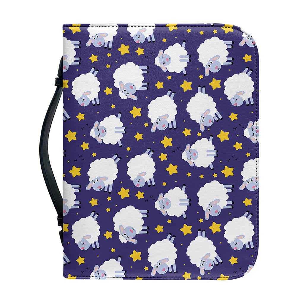 Star And Sheep Pattern Print Leather Bible Cover