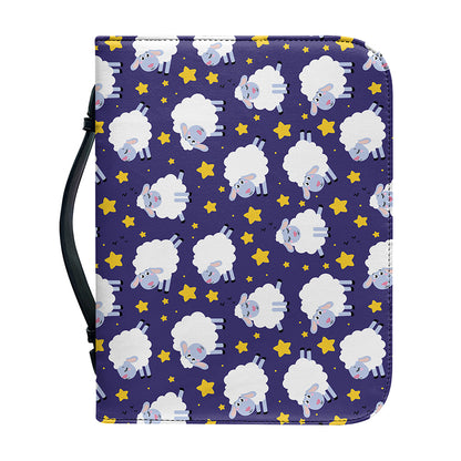 Star And Sheep Pattern Print Leather Bible Cover
