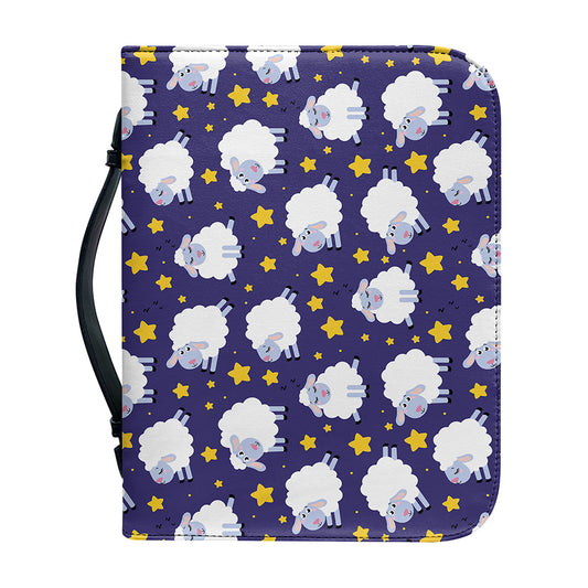 Star And Sheep Pattern Print Leather Bible Cover
