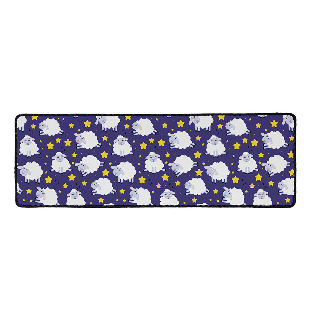 Star And Sheep Pattern Print Long Kitchen Mat