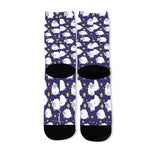 Star And Sheep Pattern Print Long Socks