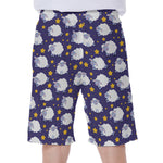 Star And Sheep Pattern Print Men's Beach Shorts