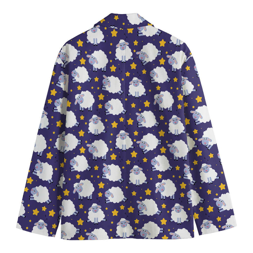 Star And Sheep Pattern Print Men's Blazer