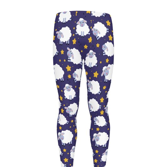 Star And Sheep Pattern Print Men's leggings