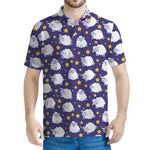 Star And Sheep Pattern Print Men's Polo Shirt