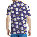 Star And Sheep Pattern Print Men's Polo Shirt