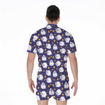 Star And Sheep Pattern Print Men's Rompers
