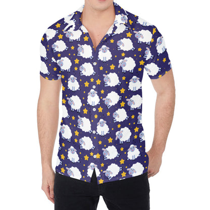Star And Sheep Pattern Print Men's Shirt