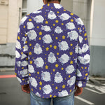 Star And Sheep Pattern Print Men's Shirt Jacket