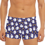 Star And Sheep Pattern Print Men's Short Boxer Briefs