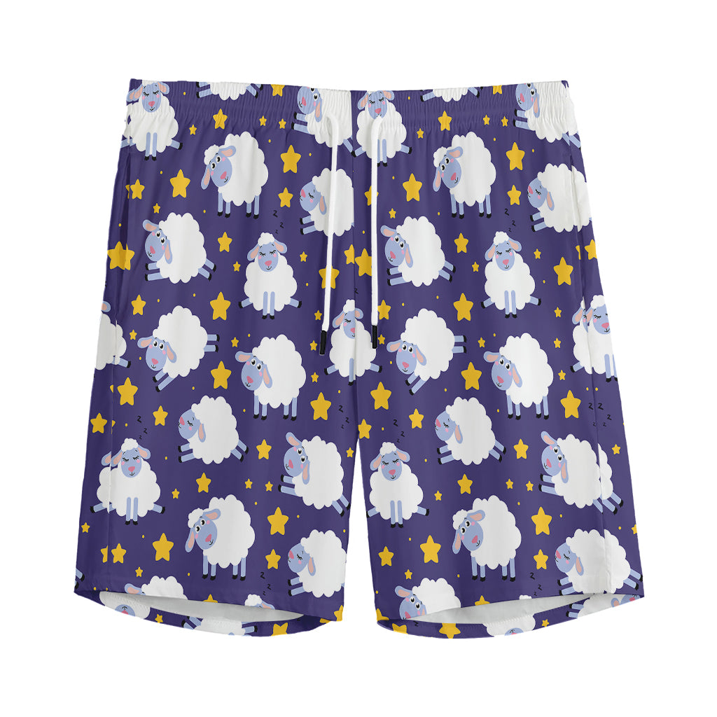 Star And Sheep Pattern Print Men's Sports Shorts