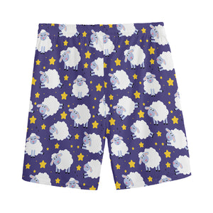 Star And Sheep Pattern Print Men's Sports Shorts