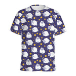 Star And Sheep Pattern Print Men's Sports T-Shirt