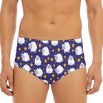 Star And Sheep Pattern Print Men's Triangle Swim Briefs