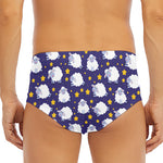 Star And Sheep Pattern Print Men's Triangle Swim Briefs
