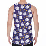 Star And Sheep Pattern Print Men's Velvet Tank Top