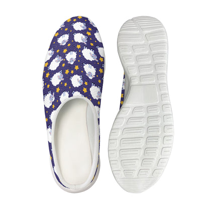 Star And Sheep Pattern Print Mesh Casual Shoes
