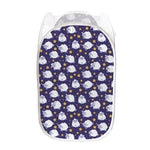 Star And Sheep Pattern Print Mesh Laundry Hamper