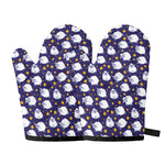 Star And Sheep Pattern Print Oven Mitts