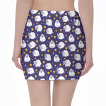 Star And Sheep Pattern Print Pencil Mini Skirt