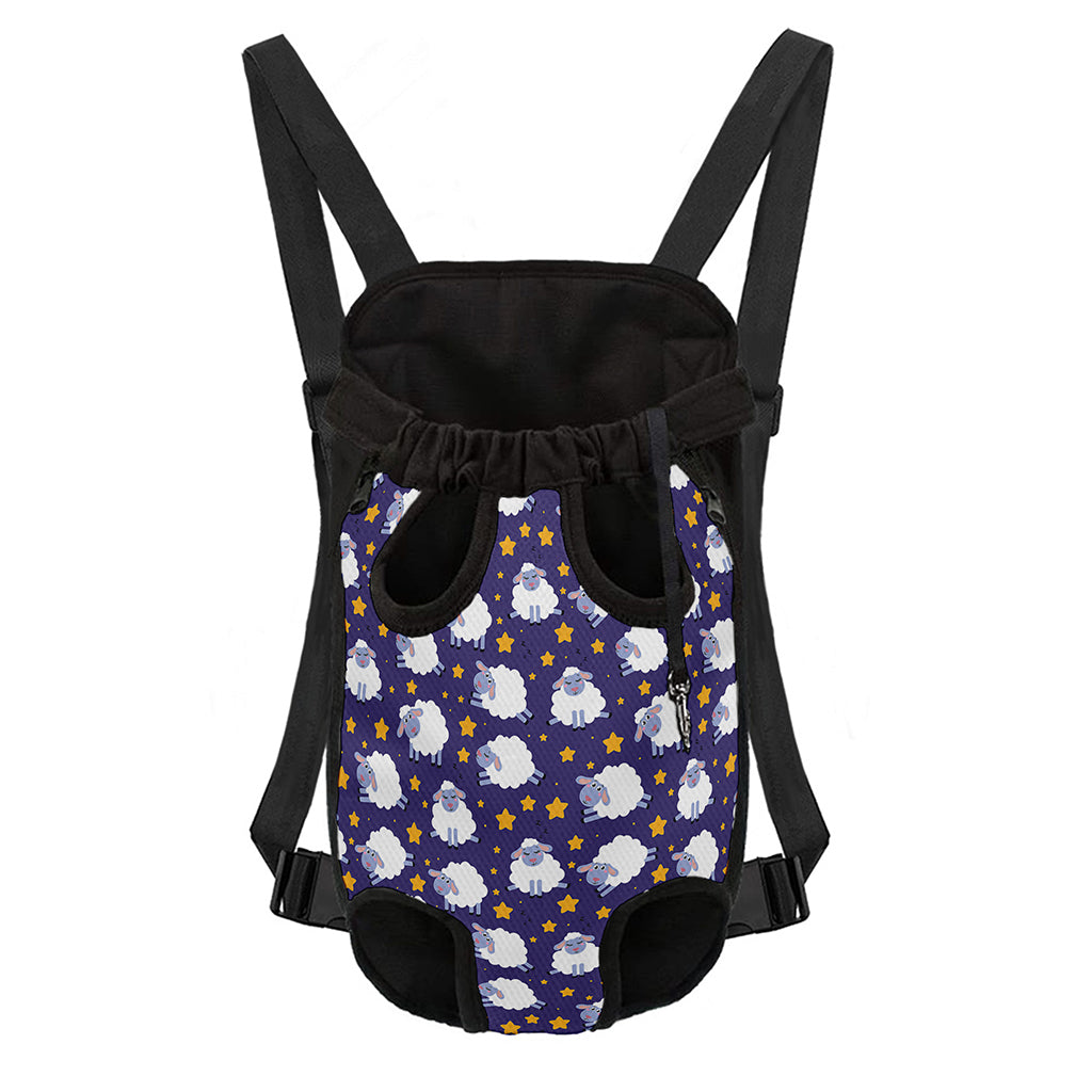 Star And Sheep Pattern Print Pet Carrier Backpack