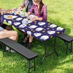 Star And Sheep Pattern Print Picnic Table Cover