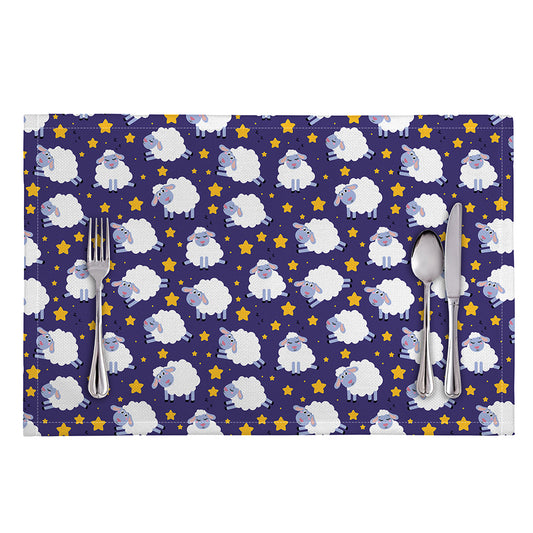 Star And Sheep Pattern Print Placemat