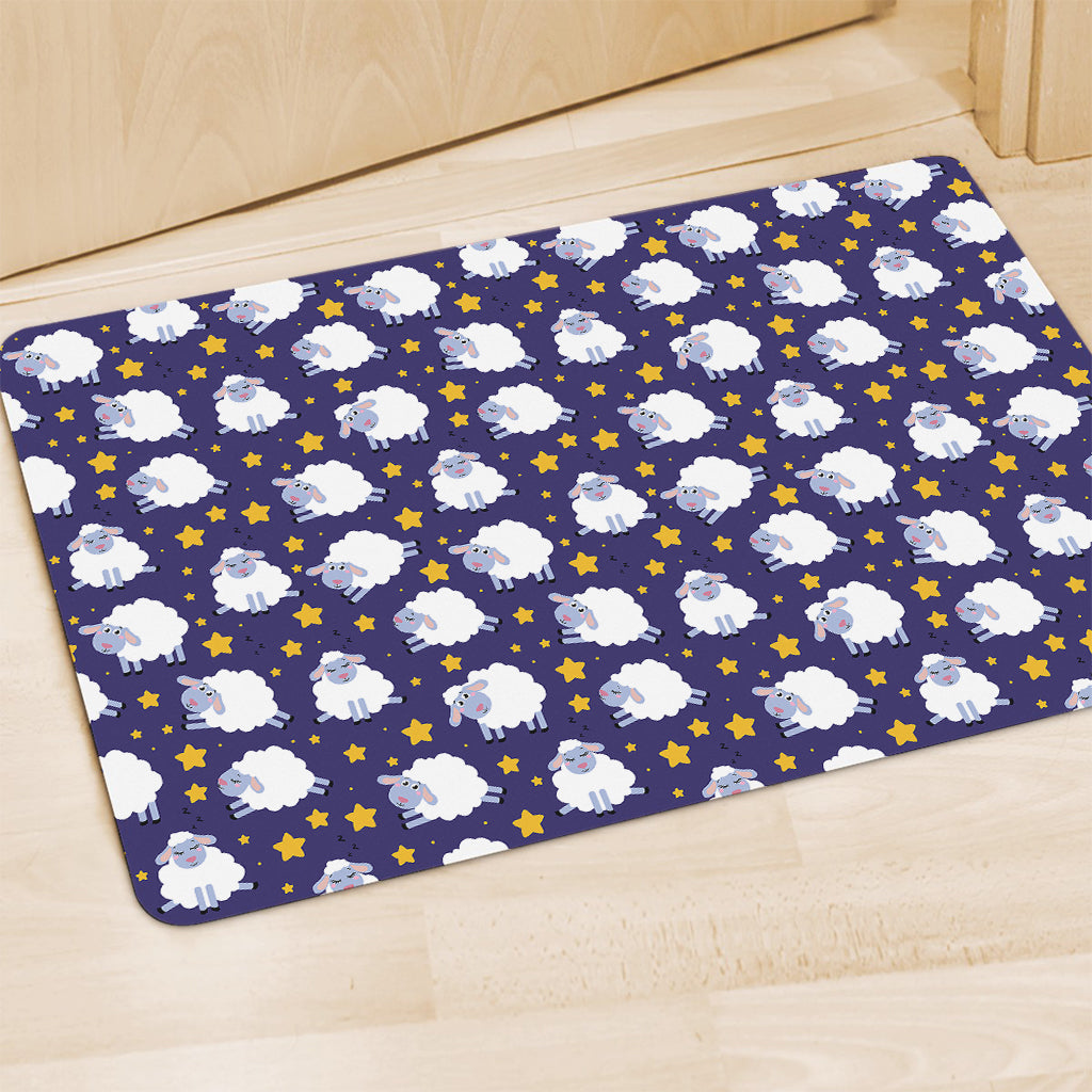 Star And Sheep Pattern Print Polyester Doormat