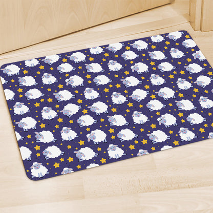 Star And Sheep Pattern Print Polyester Doormat
